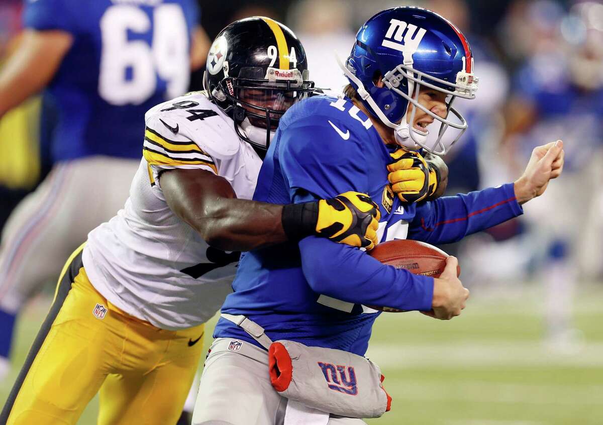 NY Giants quarterback Eli Manning rode out Hurricane Sandy in