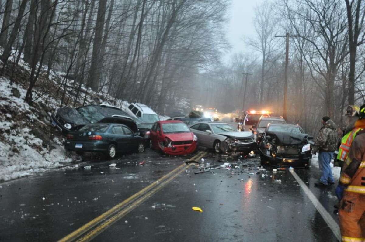 Rain/ice mix caused 50car pileup in Shelton
