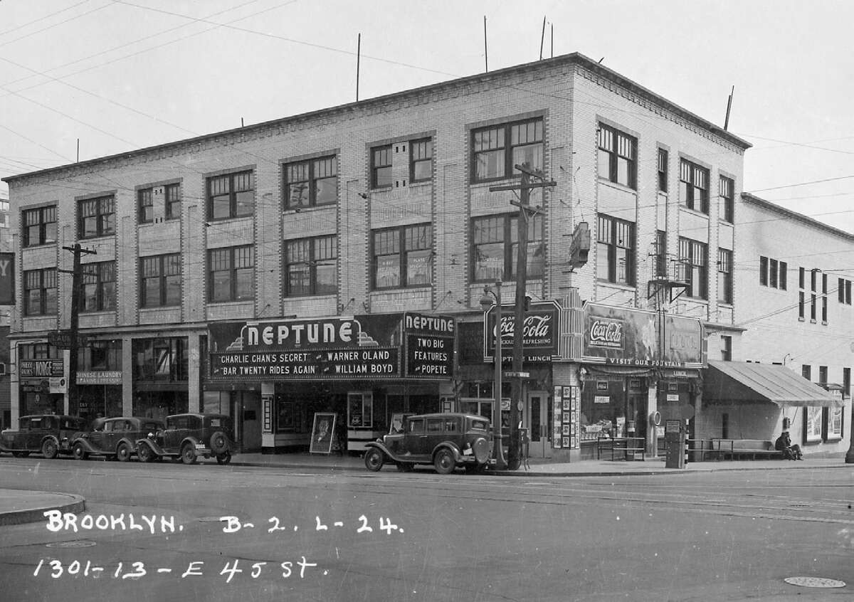 Seattle’s Landmarks and Preservation Board will decide on the Neptune’s nomination on Nov. 14. While much of the inside is no longer original, the theater has had a long history in Seattle, including in 1936, when it played "Charlie Chan's Secret" and Popeye cartoons. (Puget Sound Regional Archives)