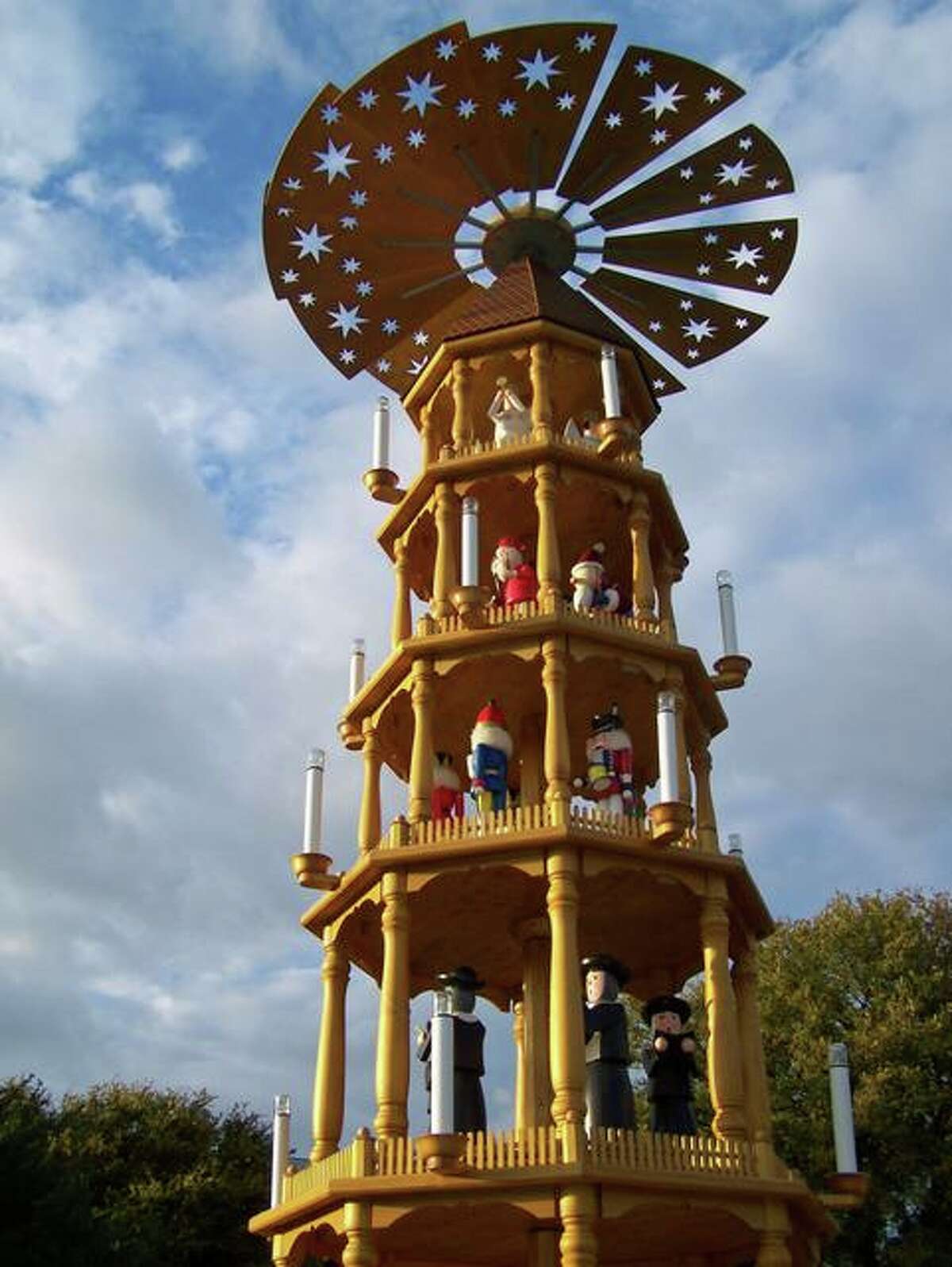 Fredericksburg's German Pyramid will be lighted on Friday, Nov. 23, along with the Community Christmas Tree at Marktplatz, setting the stage for a month full of events with a German flavor in the Hill Country town.