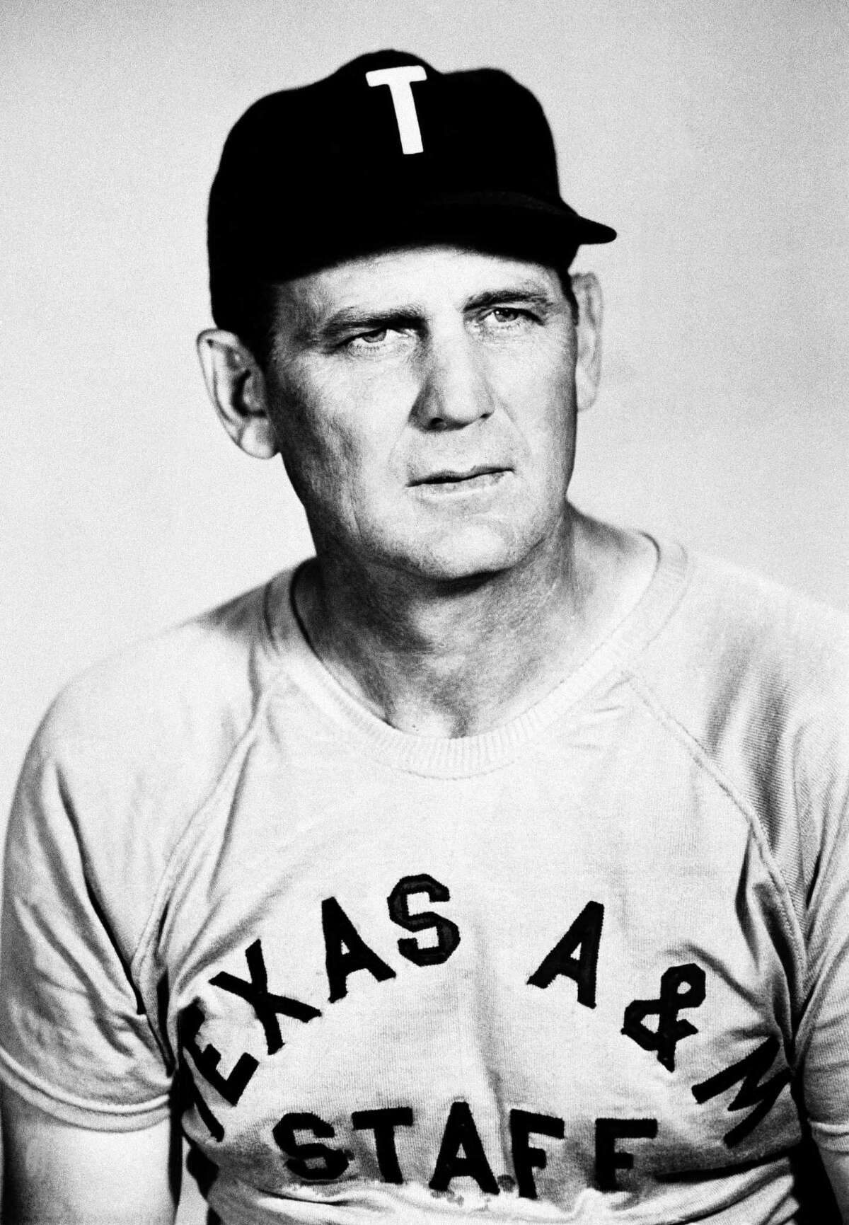 In this undated file photo, Texas A&M football coach Paul "Bear" Bryant is shown in a portrait. In the movie "The Junction Boys" coach Bear Bryant, played by Tom Berenger, takes his first Texas A&M team to scorching Junction, Texas, for 10 days of training camp and turns his losers into winners.