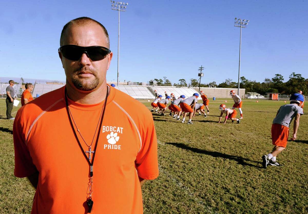 Orangefield coach Josh Smalley was born and raised a Bridge City fan and actually played football there. Smalley ends his first season as head coach playing Bridge City this Friday, November 9, 2012, to determine who moves on to the playoffs. Photo taken: Randy Edwards/The Enterprise