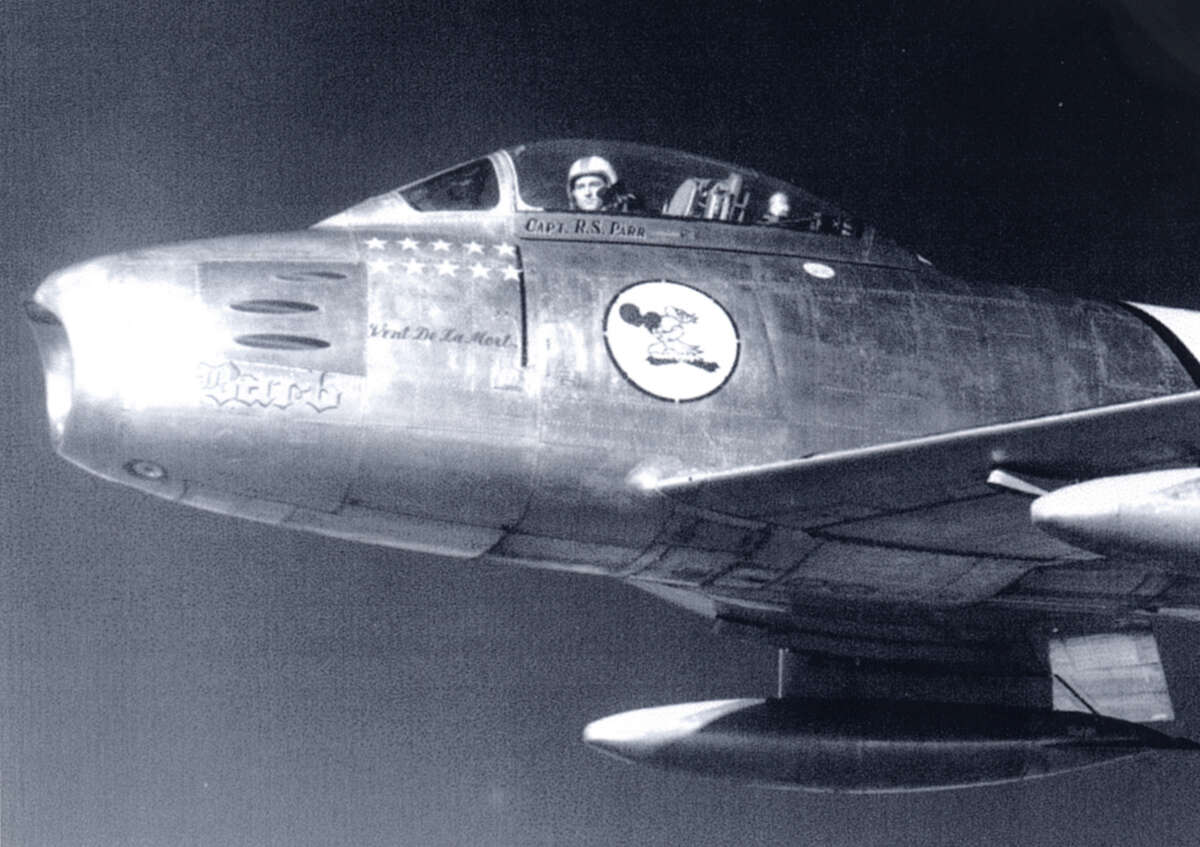 Retired Air Force Col. Ralph Parr flew his F-86 aircraft near Seoul just after the end of the Korean conflict. During the latter part of the war, he shot down 10 aircraft in 30 missions.