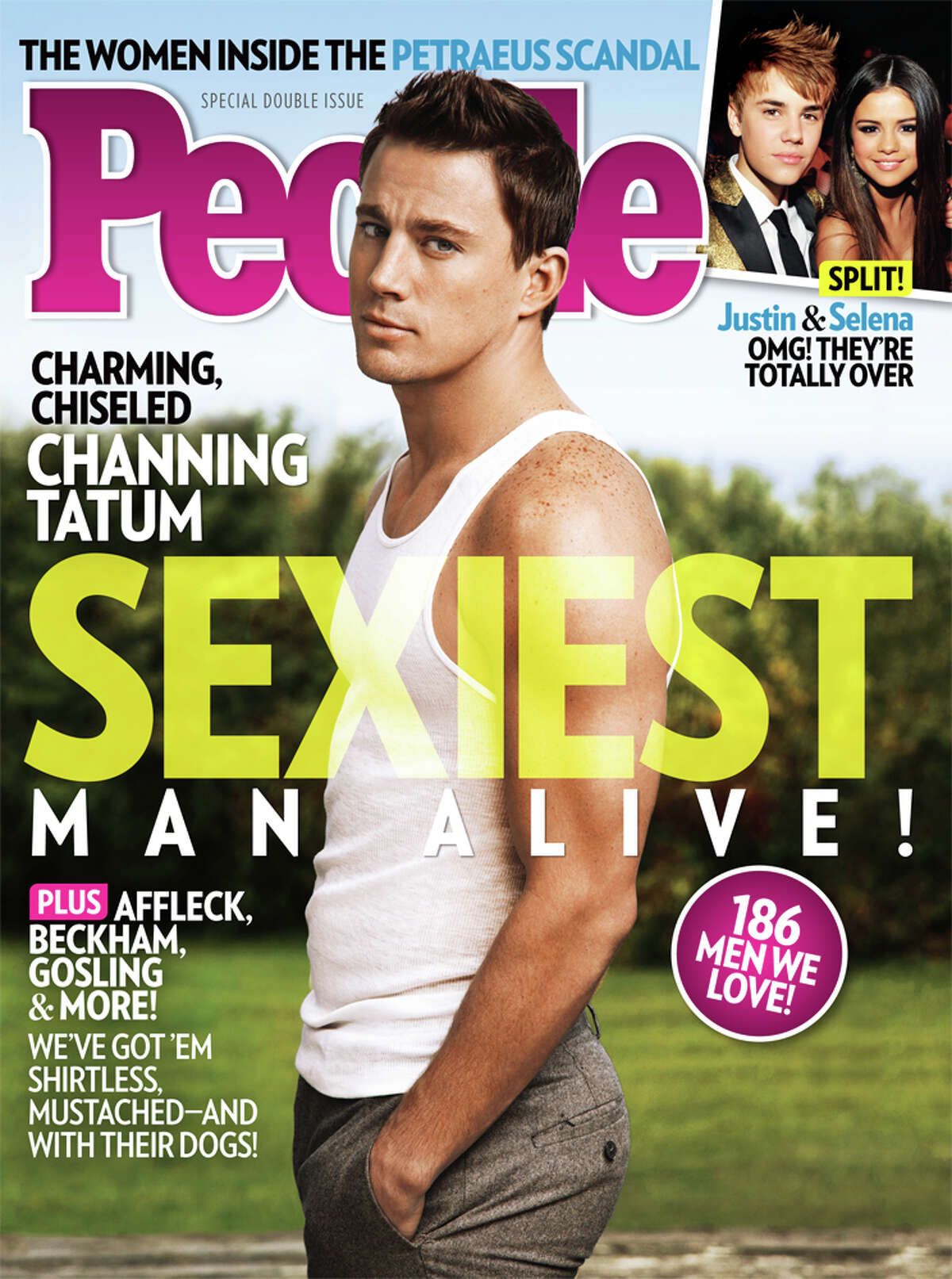 This magazine cover image released Wednesday, Nov. 14, 2012, by People shows actor Channing Tatum on the cover of People's Sexiest Man Alive special double issue. (AP Photo/People)