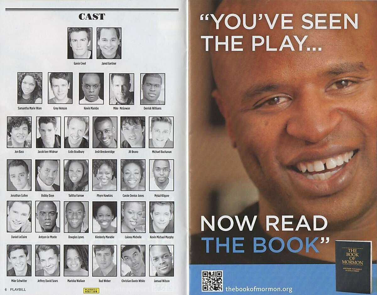 One of the ads that the Mormon church took out in the Playbill for the play "The Book of Mormon."