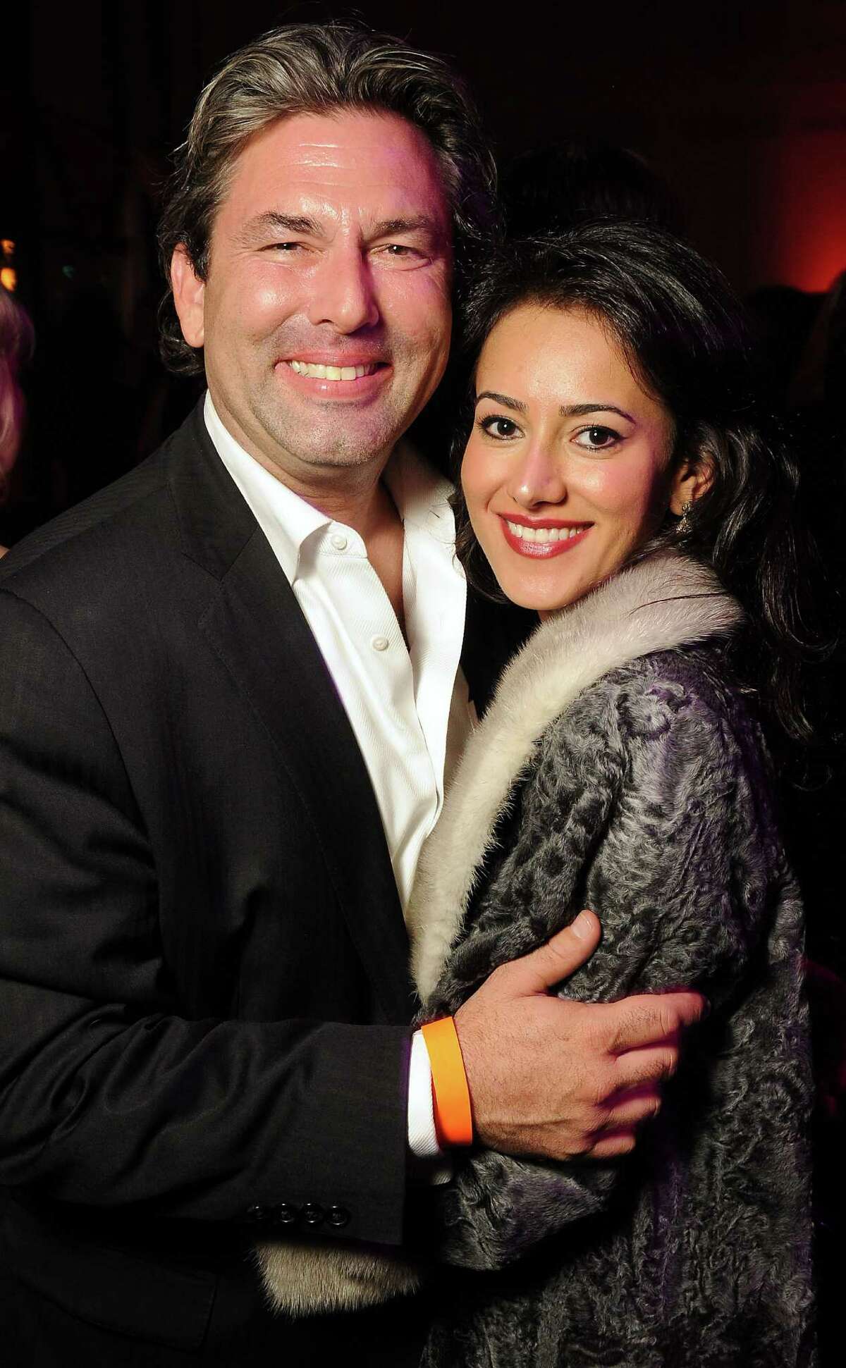 Jared Lang and Maryam Afshari at the Fashion Houston afterparty in the old Tootsies space Wednesday Nov. 14,2012.(Dave Rossman photo)