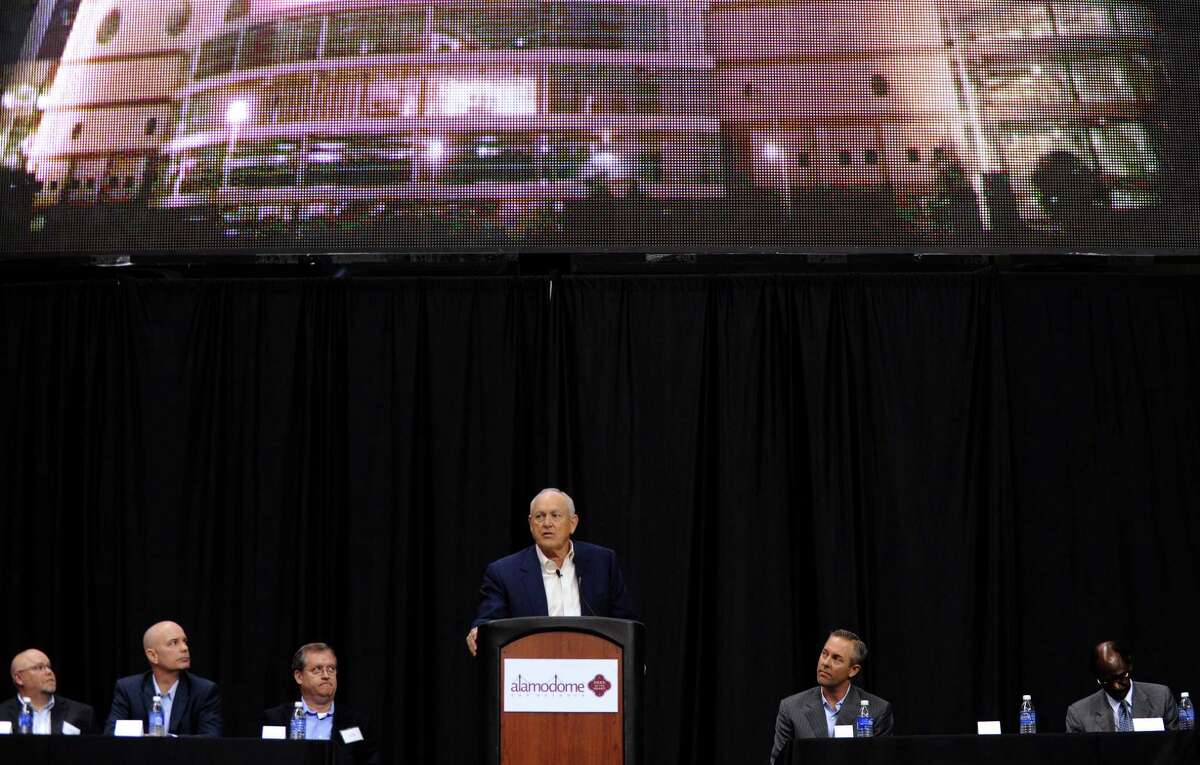 Nolan Ryan, president and CEO of the Texas Rangers baseball team, speaks during a press conference on Friday, Nov. 16, 2012, to announce "Big League Weekend," a two-game set between the Texas Rangers and the San Diego Padres to be played in the Alamodome on March 29-30, 2013.