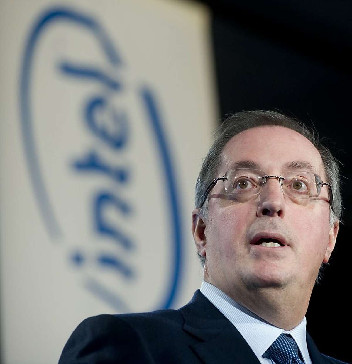 (FILES)Intel CEO Paul Otellini introduces US President Barack Obama before he speaks about advancing education for US students to compete on the international stage after touring a manufacturing facility at Intel in Hillsboro, Oregon, in this February 18, 2011 file photo. Intel Corp. announced November 19, 2012 that Otellini would retire in May, and that a search for a new CEO was underway. AFP PHOTO / Saul LOEB / FILESSAUL LOEB/AFP/Getty Images