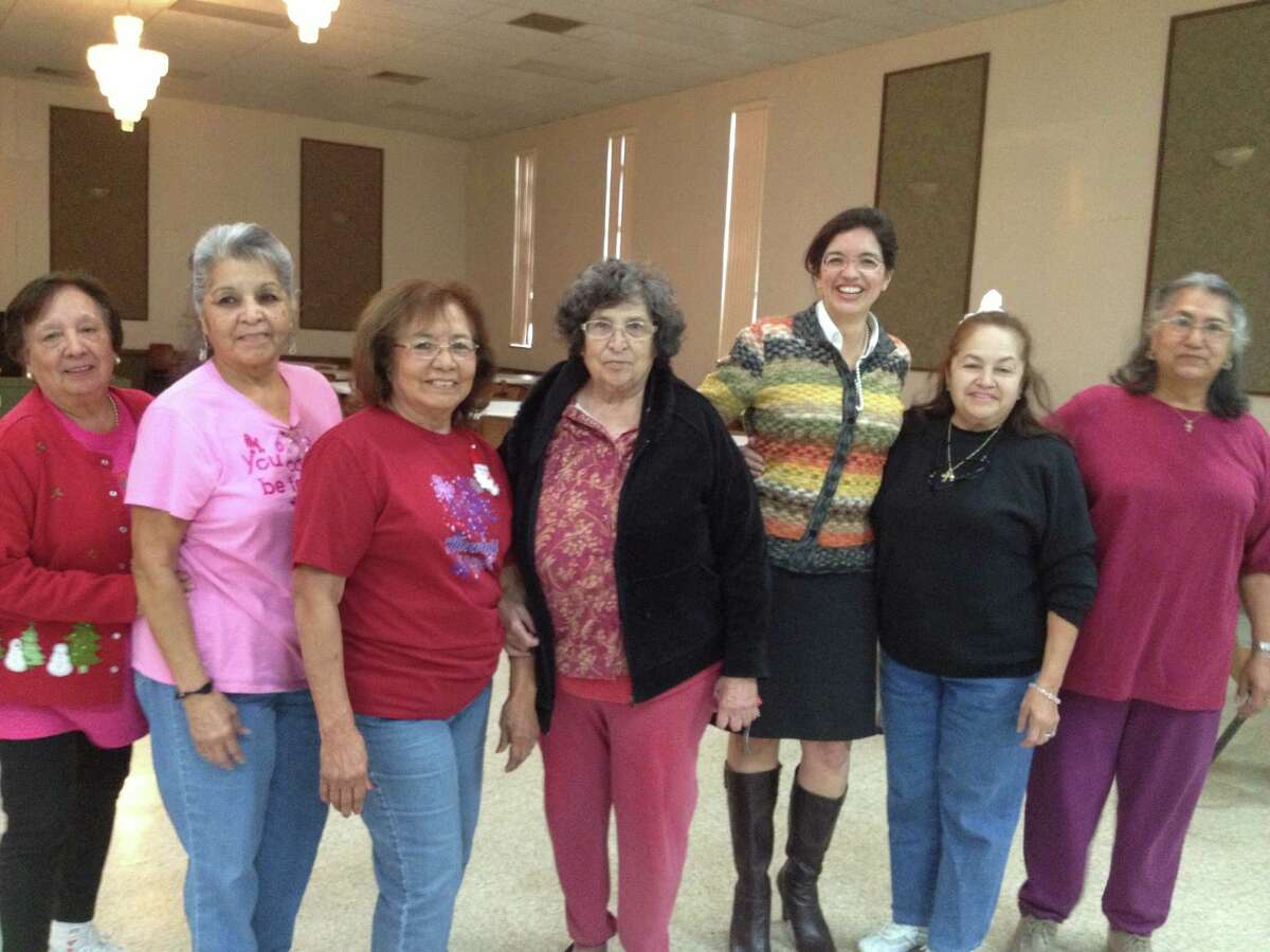 Area seniors recently enjoyed a pre-Thanksgiving dance with District 3 Councilwoman Leticia Ozuna (third from right) on Nov. 12 at St. Margaret Mary's activity center.
