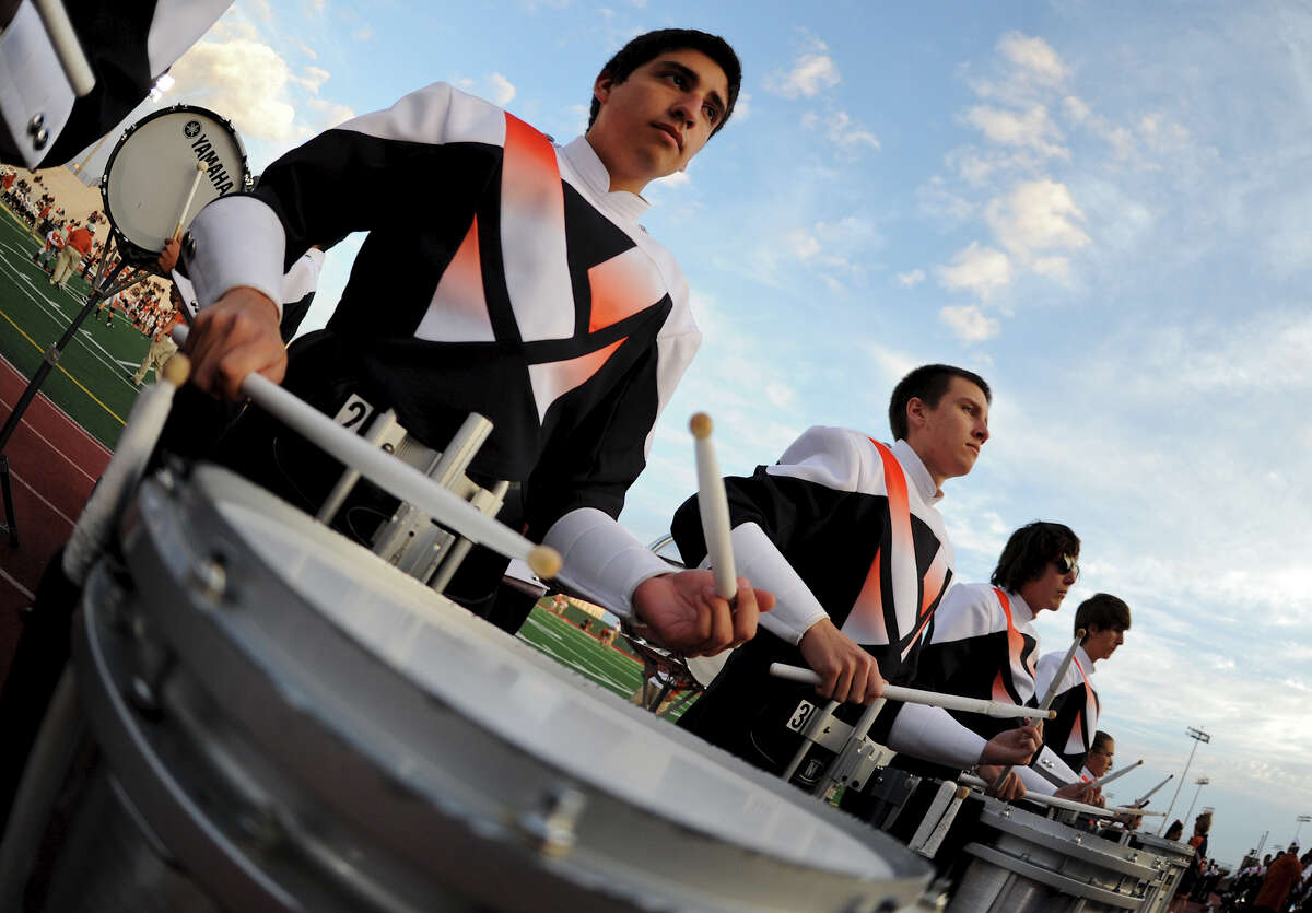 The Madison drum line plays before a Class 5A Division I second round playoff game at Comalander Stadium in San Antonio, Friday, November 23, 2012. John Albright / Special to the Express-News.