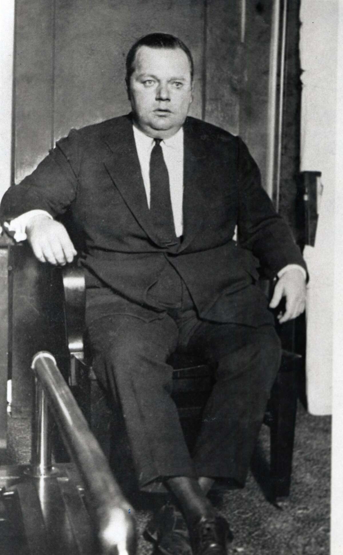 Fatty Arbuckle on the witness tand at one of his trials.