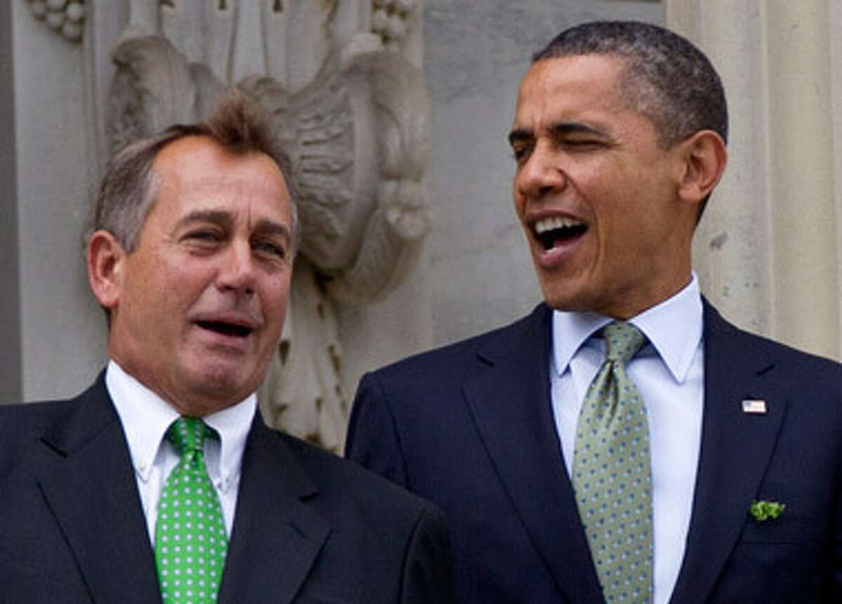 President Obama and Speaker Boehner, seen above in March, staked out some early ground on the fiscal cliff.