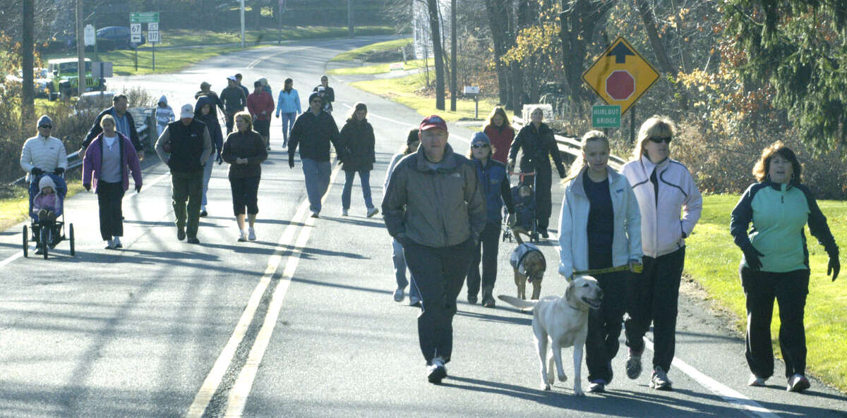 Many folks chose to walk the course during the 12th annual Run for A Cure, a Thanksgiving Day event hosted by the Roxbury road race series and the Roxbury Congregational Church as a benefit for the Regional Cancer Center at New Milford Hospital and the American Cancer Society's Relay for Life. Nov. 22, 2012