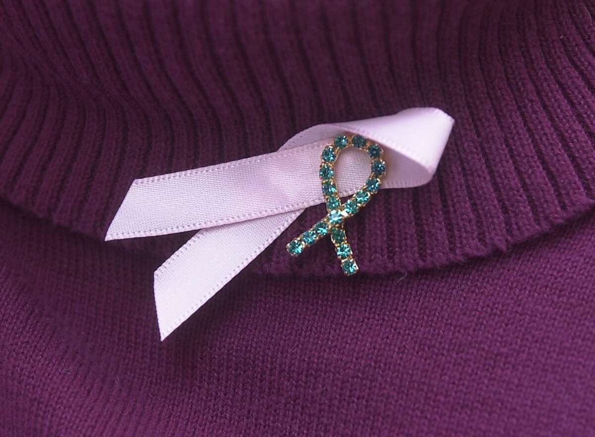 Pink Ribbon Worn For Breast Cancer Awareness