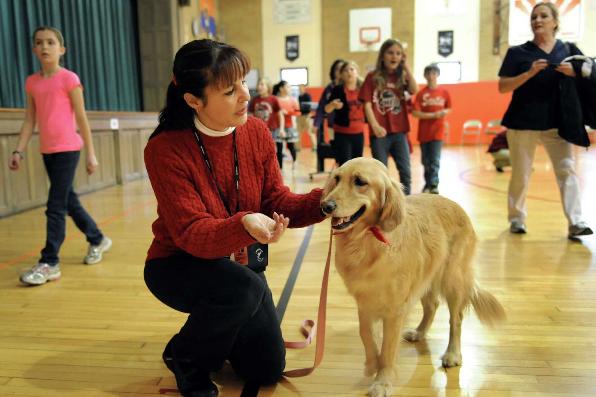 Photos: Therapy dog visits school