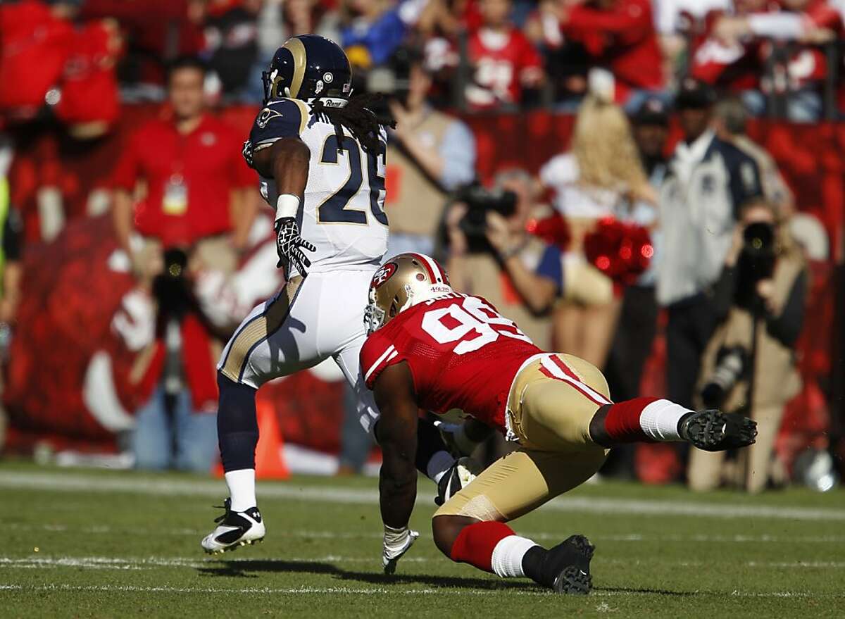 San Francisco 49ers linebacker Aldon Smith (99) against the St