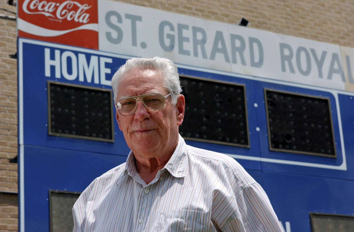 George Pasterchick, 75, is retiring as football coach at St. Gerard's High School after 34 year tenure at the school. Pasterchick is also the dean of San Antonio high school football coaches. Helen L. Montoya/Staff