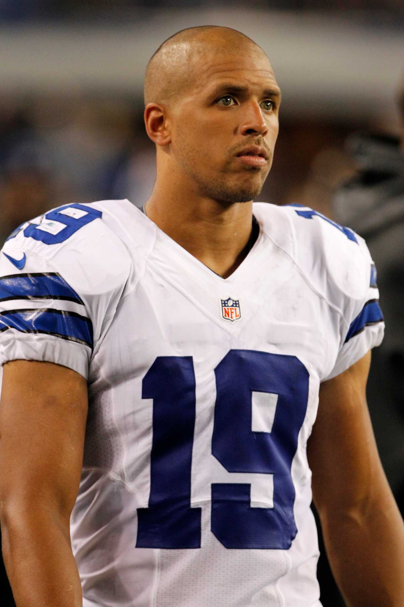 Dallas Cowboys wide receiver Miles Austin (19) celebrates his reception in  first half action in the NFL - NFC Playoffs football game between the  Philadelphia Eagles and Dallas Cowboys at Cowboys Stadium