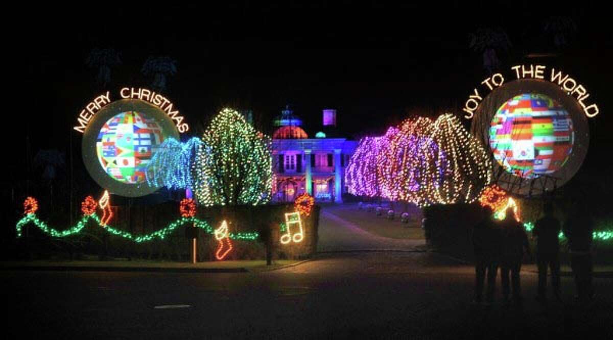 The holiday lights display at the Belle Haven mansion of Paul Tudor Jones II Sunday night, Dec. 2, 2012.