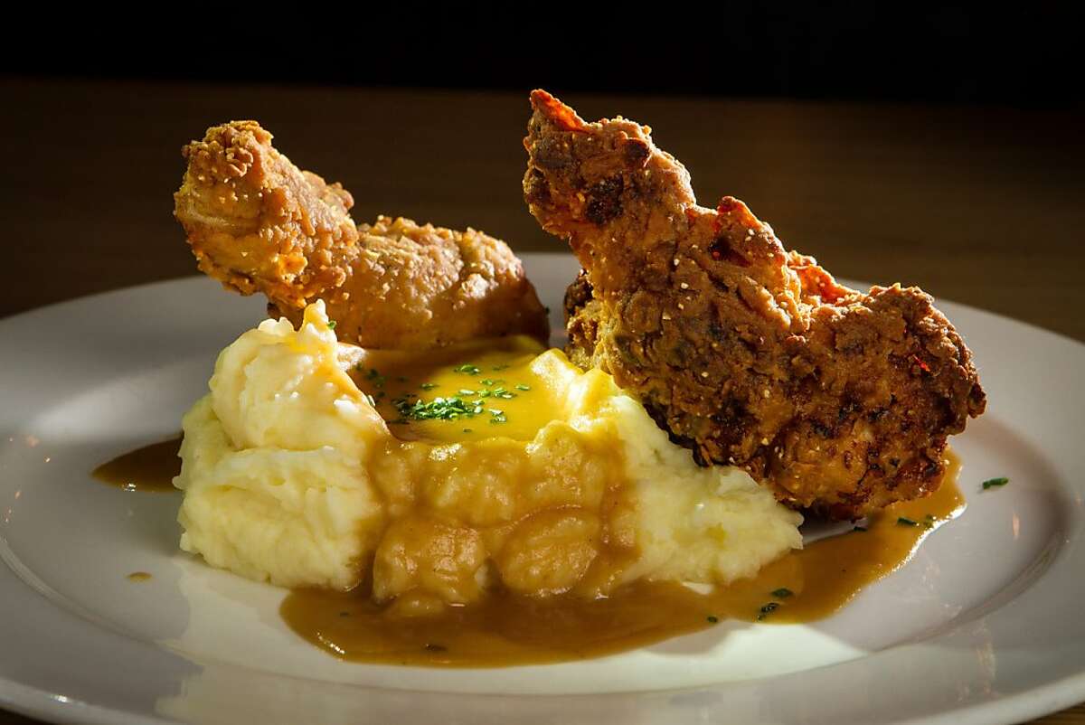The Fried Chicken and Mashed Potatoes at the Social Club Restaurant & Bar in Petaluma Calif. is seen on Thursday, November 29th, 20102