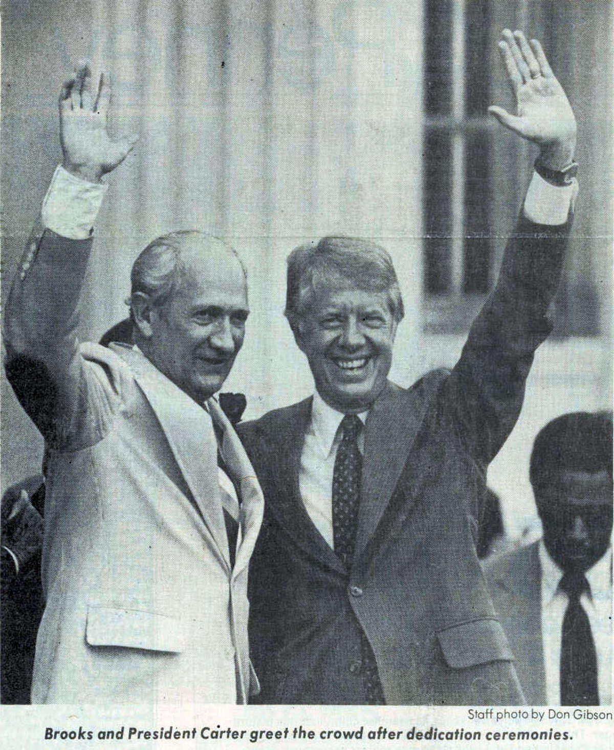 Jimmy Carter and Jack Brooks during the dedication ceremonies of the Jack Brook's Federal Courthouse in 1978. Enterprise file photo