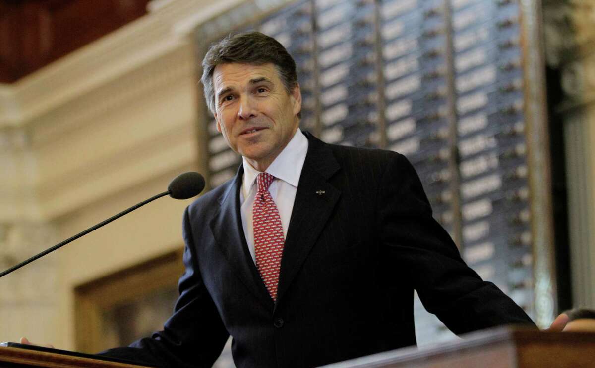 Texas Gov. Rick Perry speaks during the opening session of the 82nd Texas Legislature, Tuesday, Jan. 11, 2011, in Austin, Texas. (AP Photo/Eric Gay)
