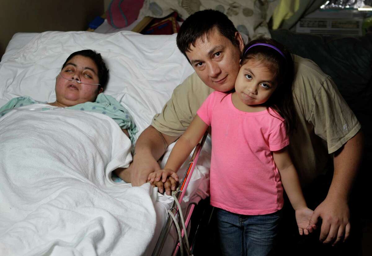 Luis Aguillon moved his wife and daughter, Melissa, to Houston after she was refused surgery in Galveston. Maria Sanchez is in the U.S. illegally, but he has a green card and is on the verge of achieving citizenship.