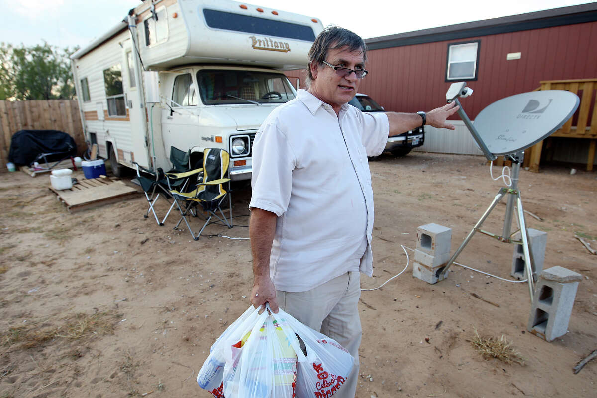 Carrizo Springs teacher Jef Kerrigan is among a half-dozen teachers living in RV parks in that city. “They told me I had a job, I bought the motor home the next day and settled in.”