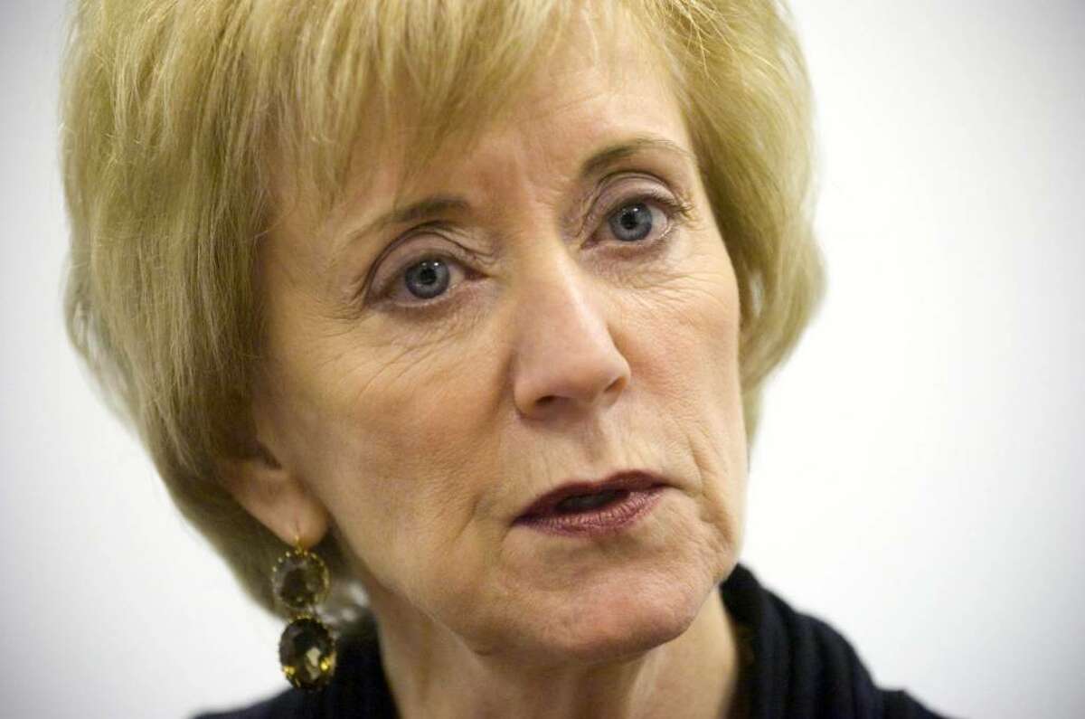 Linda McMahon, former CEO of World Wrestling Entertainment and current Republican candidate for U.S. Senate, during an interview at her campaign headquarters in Stamford, Conn. on Tuesday, Dec. 15, 2009.