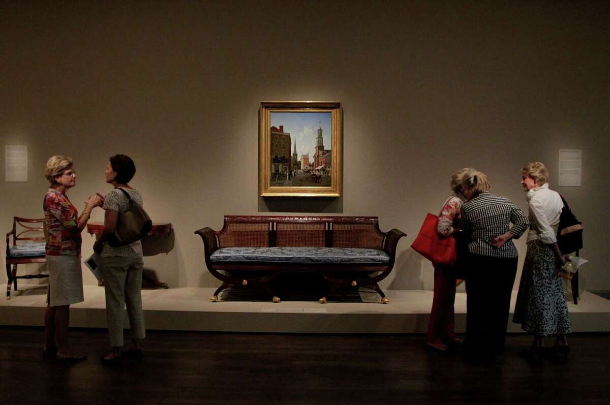 Visitors view the "Duncan Phyfe: Master Cabinetmaker in New York" exhibit at the Museum of Fine Arts. Houston leads in "culture/performing arts."