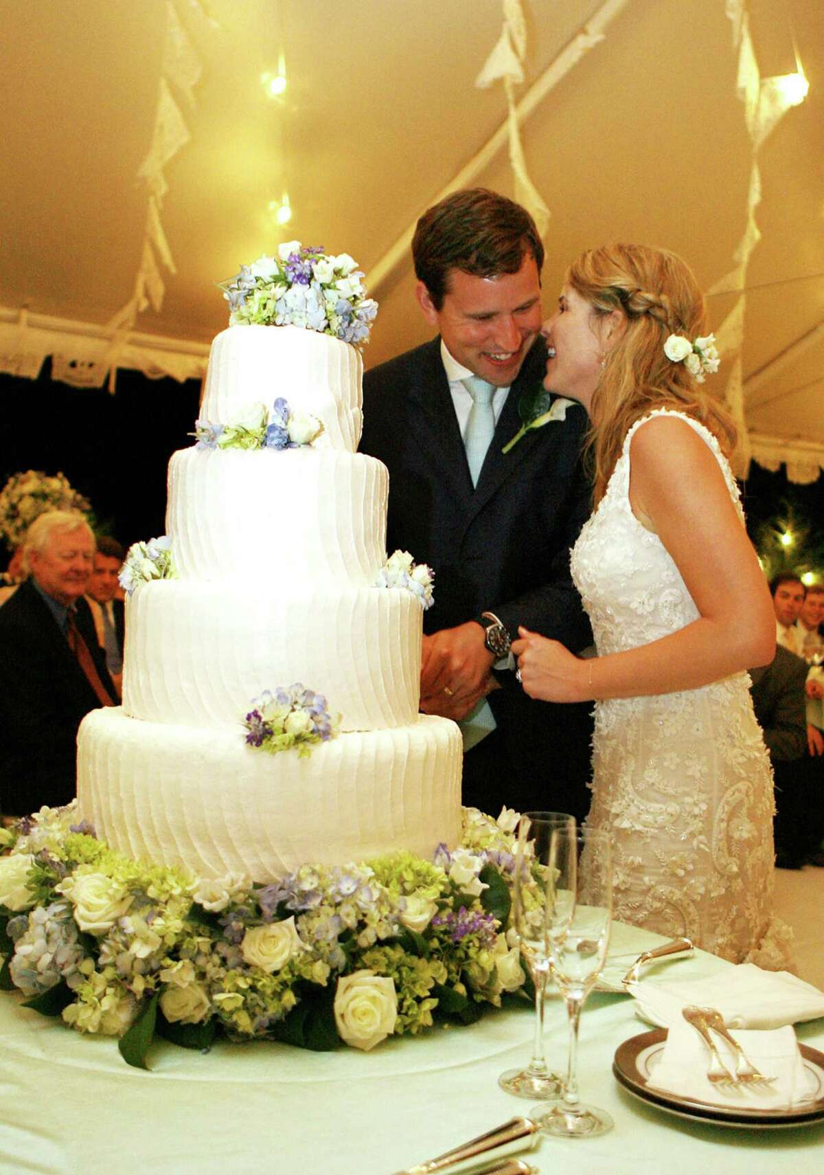 FILE - DECEMBER 11: According to reports, Jenna Bush Hager, daughter of former U.S. President George W. Bush, is pregnant with her first child. CRAWFORD, TX - MAY 10: In this handout image provided by the White House, Henry and Jenna Hager pause as they cut their wedding cake during a reception in their honor following the ceremony at Prairie Chapel Ranch May 10, 2008 near Crawford, Texas.