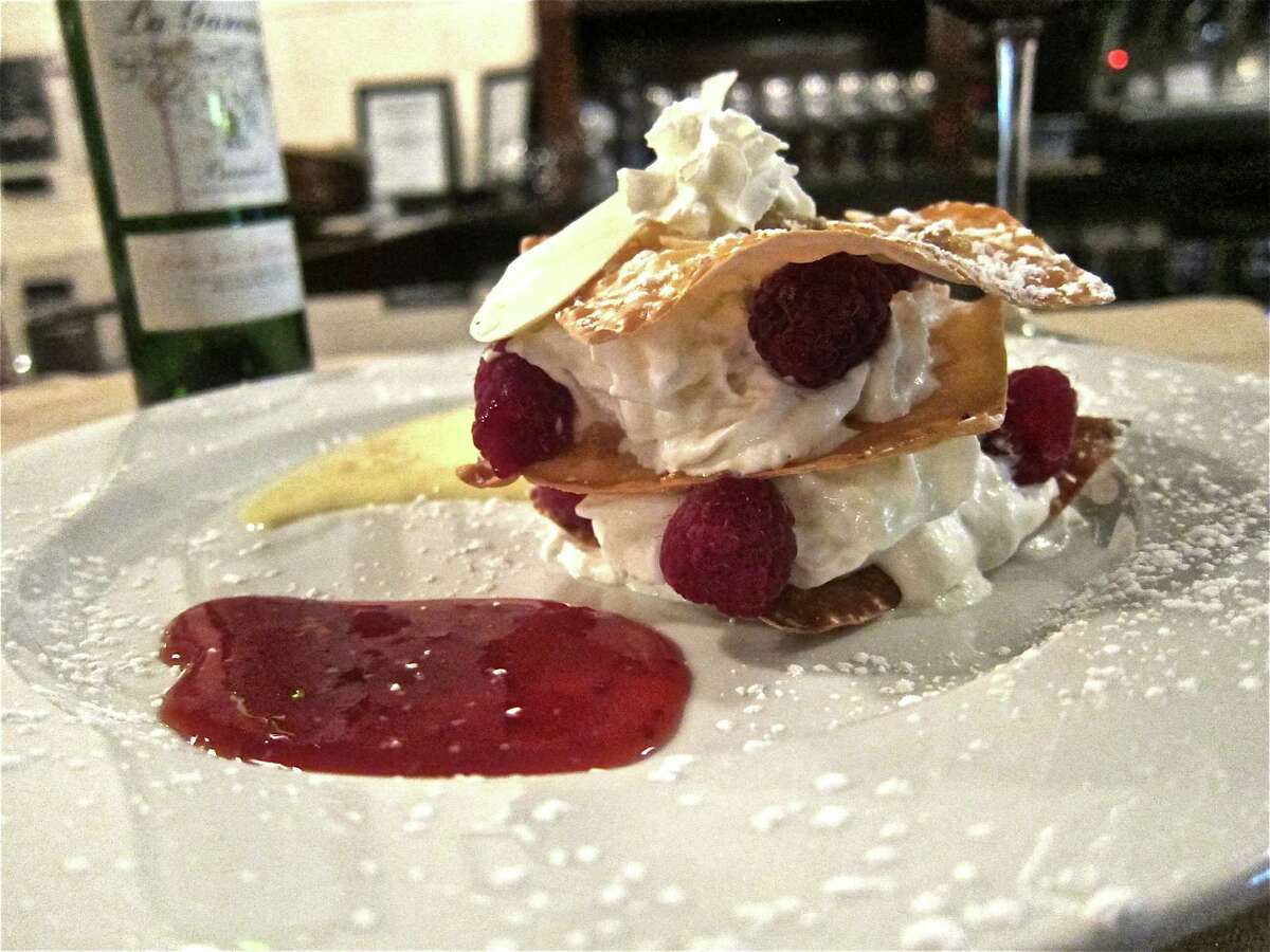 The raspberry millefeuille at Salé-Sucré French Bistro on White Oak was an unexpected pleasure.