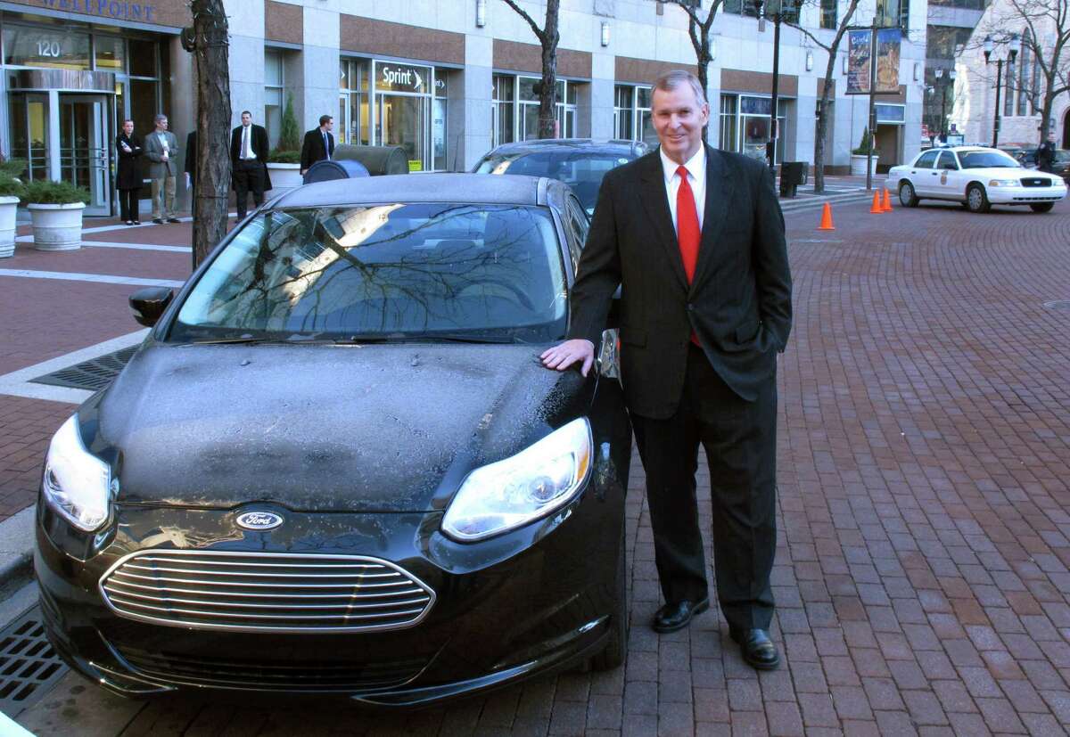Indianapolis Mayor Greg Ballard wants his city to use more electric and hybrid vehicles like these.