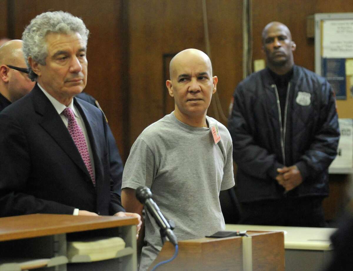 Pedro Hernandez appears in Manhattan criminal court with his attorney Harvey Fishbein, Thursday, Nov. 15, 2012, in New York. Fishbein says his client will plead not guilty because he made a false confession. Hernandez is charged with 1979 killing of Etan Patz, his next court date is set for Dec. 12, when he'll have a chance to enter a plea. He is being held without bail. (AP Photo/Louis Lanzano, Pool)