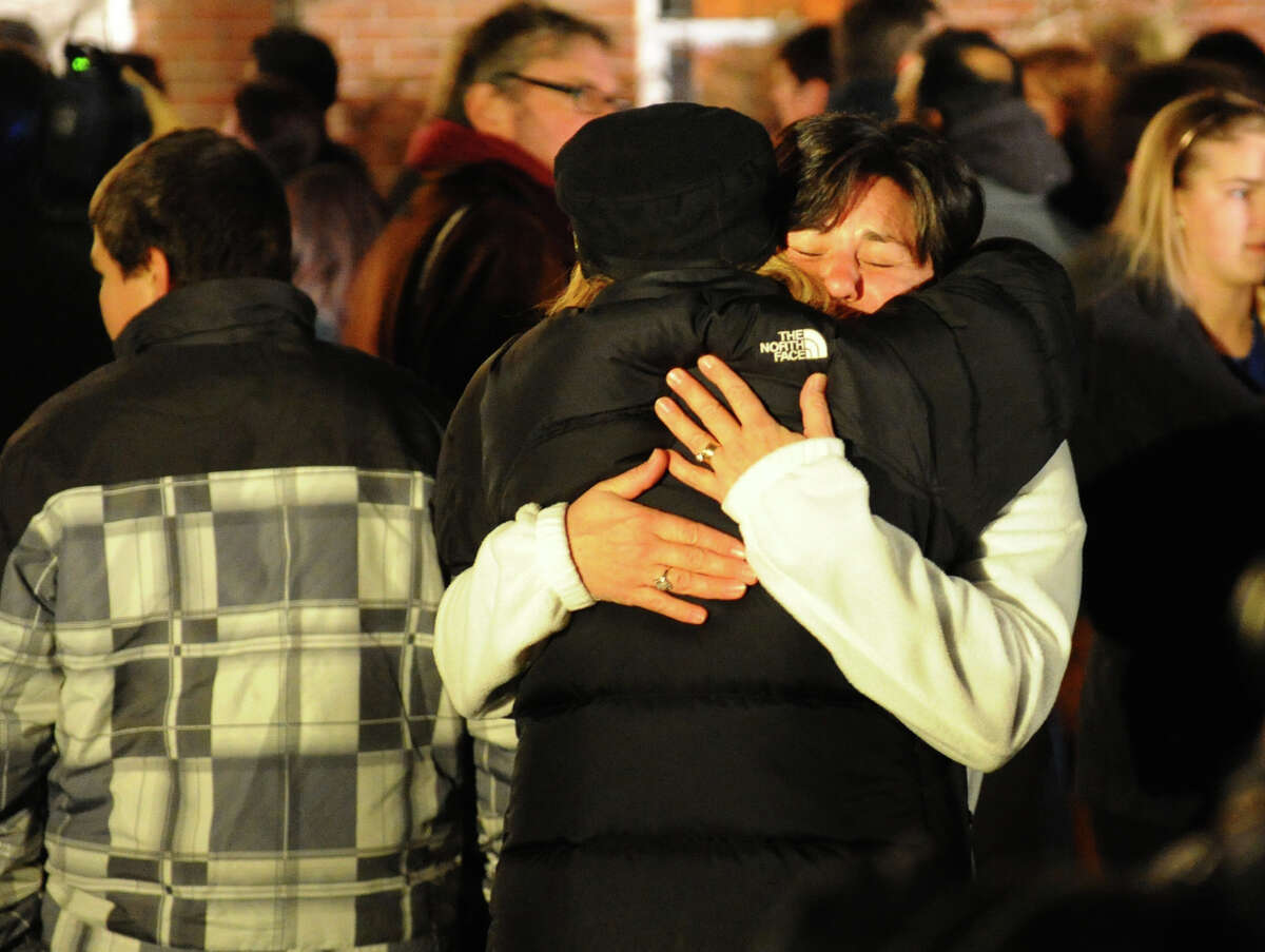 After a mass shooting at Sandy Hook Elementary School nearby hundreds of families came to St. Rose Church to attend a memorial service in Newtown, Conn. on Friday December 14, 2012.