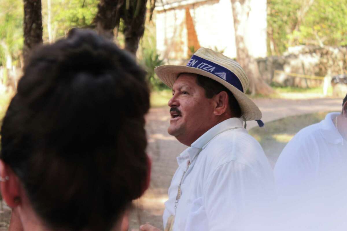 The tour guide Paco at the ancient Mayan city of Chichen Itza on Dec. 17, 2012, in Mexico. (Michael Janairo / Times Union)