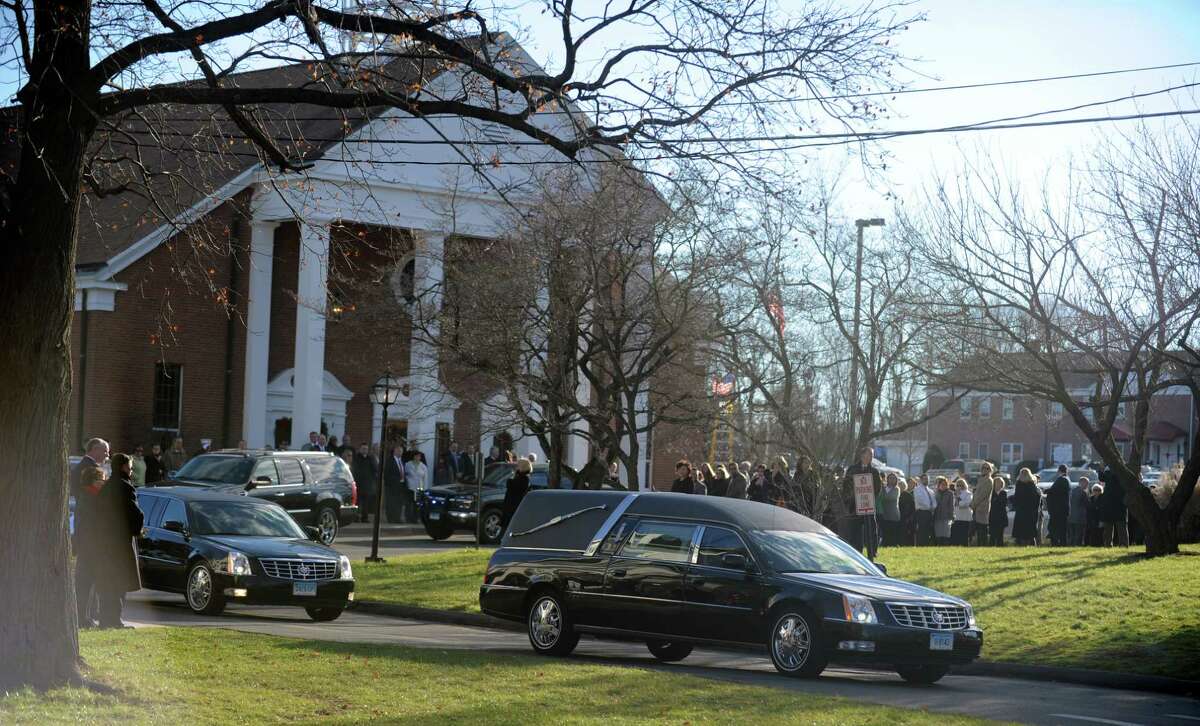 Funeral services for Caroline Previdi, a student victim of the Newtown shootings, is held Wednesday, Dec. 19, 2012 at St. Rose of Lima Roman Catholic Church in Newtown, Conn.