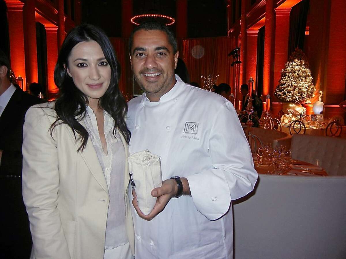 Singer Michelle Branch and chef Michael Mina at the Gorgeous & Green gala. Dec. 2012. By Catherine Bigelow.