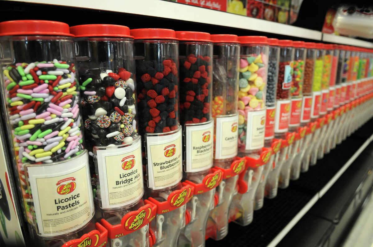 Asorted candies line the shelves in the Sees Candy Shop at the H-E-B Woodlands Market. Photo by Jerry Baker