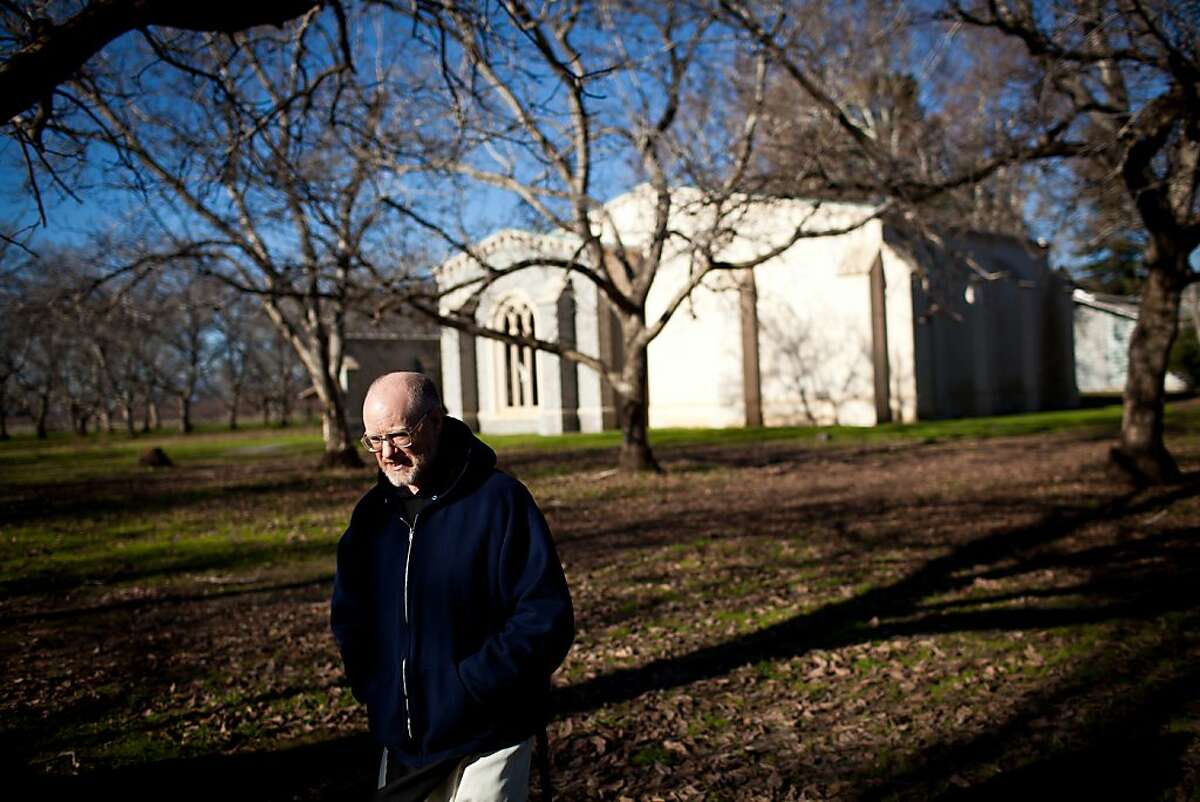 The New Clairvaux Abbot Paul Mark Schwan walks from their "chapter house" built from 800-year-old stones in Vina, Calif. on December 18, 2012