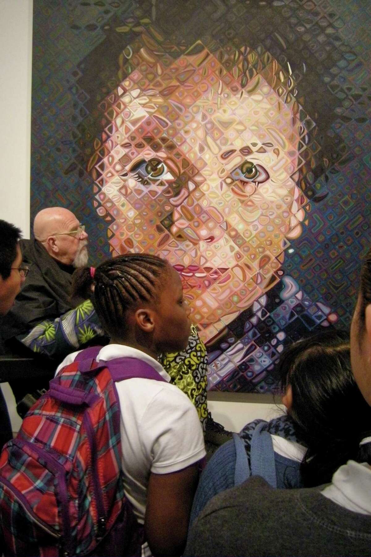 Artist Chuck Close delivers inspiration to Bridgeport students