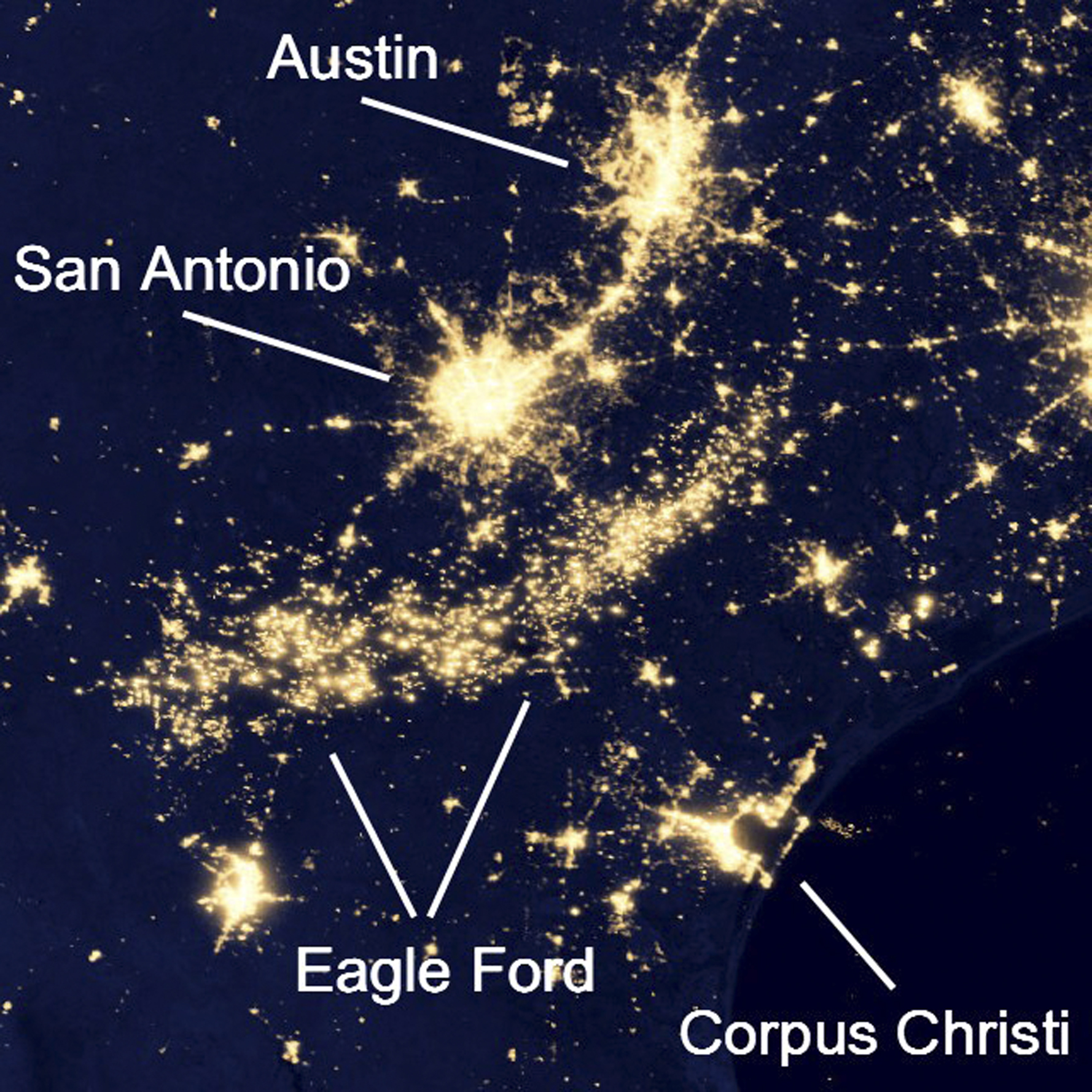 Satellite Images Reveal Texas At Night San Antonio Express News