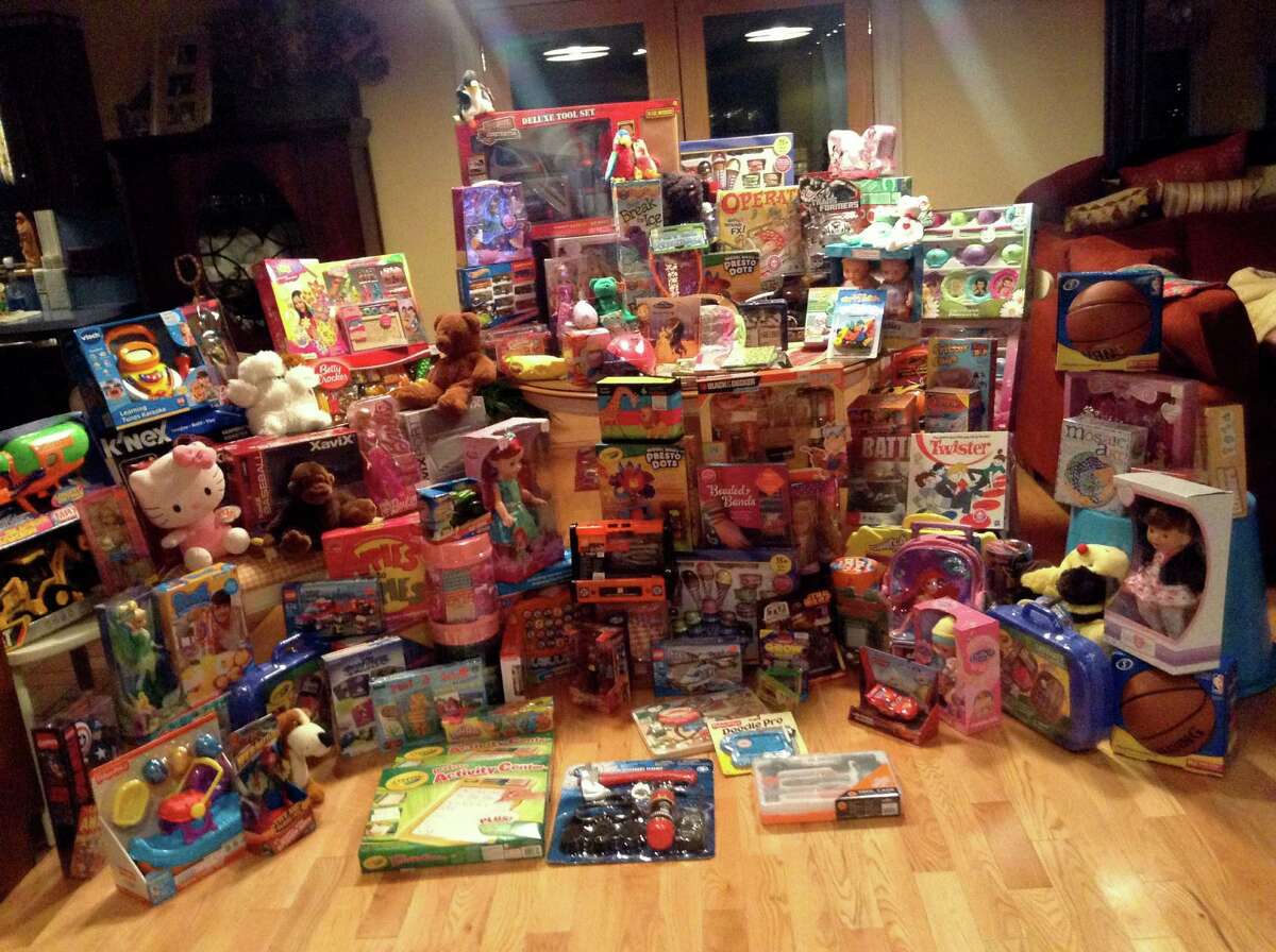 Casey Sorbara , a former girls basketball player at Trinity Catholic High School in Stamford, Conn. spent countless collecting toys to deliver to Sandy victims in the Rockaways, NY for Christmas. This is just the toys collected mid-way through the drive. .