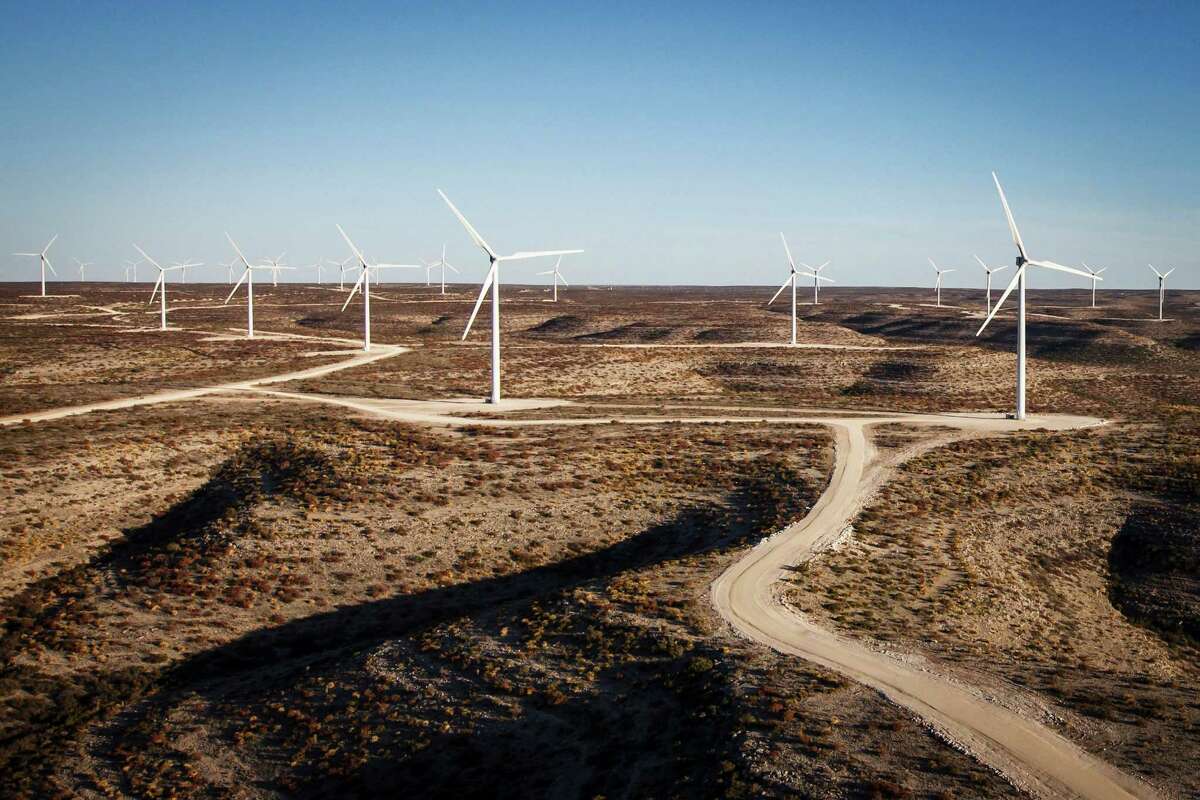Turbines dot the landscape at BP's Sherbino Mesa II wind farm in Fort Stockton. The federal wind production tax credit provides a 2.2 cent break for every kilowatt-hour of energy produced during the first 10 years.