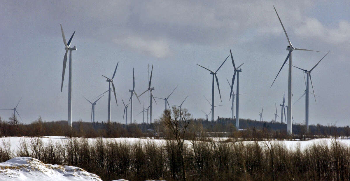 Wind turbine towers at the Maple Ridge Wind Farm in Lowville, N.Y., on Thursday December 8, 2005.