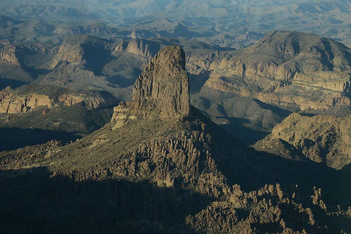 In the Superstition Mountains, Weaver's Needle is thought by many to be the location of the fabled Lost Dutchman Gold Mine.
