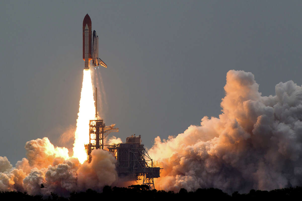 July 8, 2011 | The space shuttle Atlantis launches for the STS-135 mission to the International Space Station in the final mission of the space shuttle program at the Kennedy Space Center in Florida.