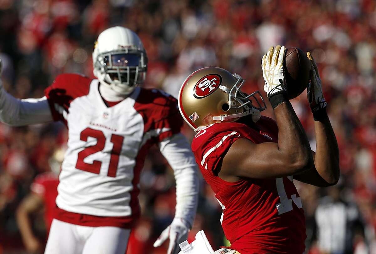 San francisco 49ers michael crabtree runs in for a touchdown hi