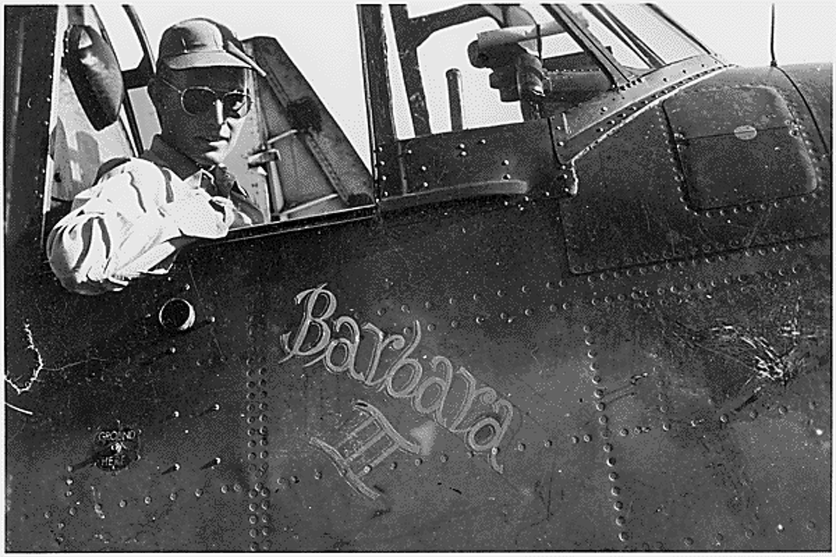 George Bush in the cockpit of his TBM Avenger during World War II, ca. 1944
