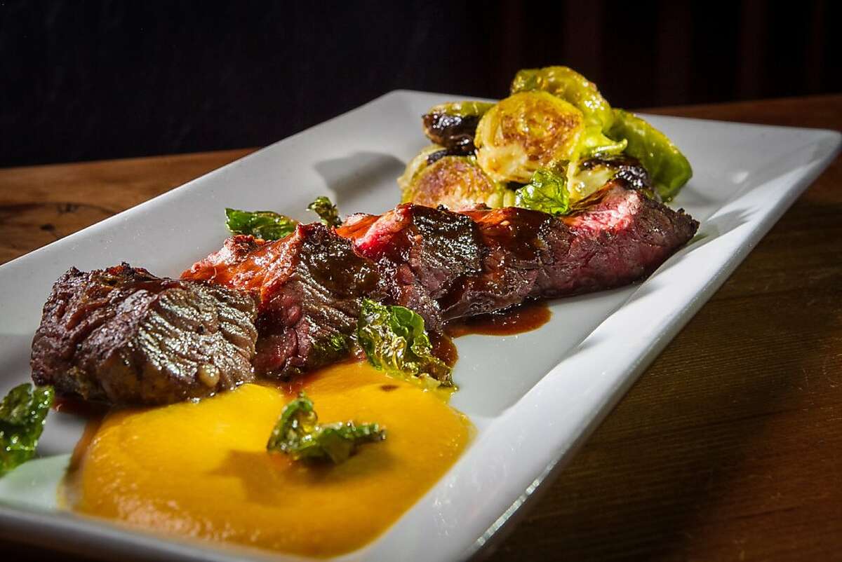 The Bavette Steak with Brussels Sprout at Odalisque restaurant in San Rafael, Calif., is seen on Saturday, January 5th, 2013.